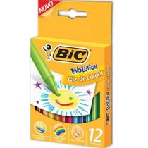 Giz de Cera BIC Evolution Extra Limpo 12 Cores
