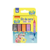 Giz de Cera Bicolor Duas Pontas Bob Esponja 12 Cores Lavável Giz de Cera Bicolor Duas Pontas Bob Esponja 12 Cores Lavável