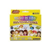 Giz de Cera Big Acrilex Multicultural 110g C/ 12 Tons Pele