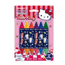 Giz De Cera Big Bicolor Hello Kitty 12 cores - Leonora