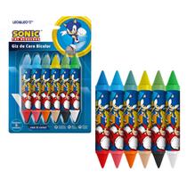 Giz De Cera Big Bicolor Sonic 6 unidades 12 Cores Leo&Leo
