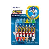 Giz de Cera Big Bicolor Sonic - Caixa com 6 unidades e 12 cores Leo&Leo Leonora - 10154 Giz de Cera Big Bicolor Sonic - Caixa com 6 unidades e 12 cores Leo&Leo Leonora - 10154