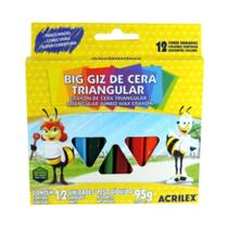 Giz de Cera Big Triangular 12 Cores 95g Acrilex