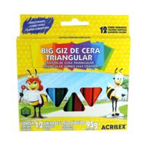 Giz de Cera Big Triangular 12 Cores 95g Acrilex