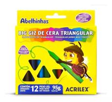 Giz de Cera Big Triangular Estojo 12 Cores Acrilex