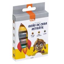 Giz De Cera BRW Gizão Retrátil 6 Cores