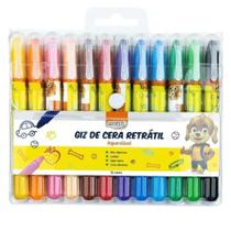 Giz De Cera BRW Retrátil Aquarelável com 12 Cores