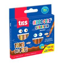 Giz De Cera C/12 Tons de Pele Triangular Jumbo - Tris