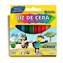 Giz de Cera com 12 Cores ACRILEX