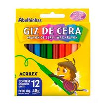 Giz de Cera Com 12 Cores Traço Macio Acrilex
