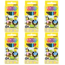 Giz De Cera Com 6 Cores Kit Com 6 Caixas Acrilex Giz De Cera Com 6 Cores Kit Com 6 Caixas Acrilex