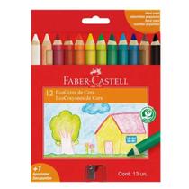Giz De Cera Corpo De Madeira Ecogiz - 12 Cores Faber Castell Giz De Cera Corpo De Madeira Ecogiz - 12 Cores Faber Castell