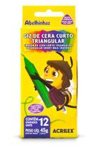 Giz De Cera Curto 12 Cores Triangular 45G