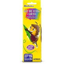 Giz de Cera Curto 15 Cores PCT com 12