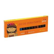 Giz de cera curto 15 cores Piratininga