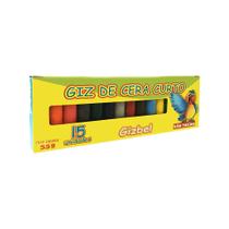 Giz de Cera Curto 55g 15 Cores Gizbel