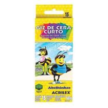 Giz de Cera Curto Acrilex com 15 Cores - Ref. 09215