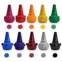 Giz de Cera Curto Encaixa NO Dedo Color JOY Blister com 10 Giz de Cera Curto Encaixa NO Dedo Color JOY Blister com 10
