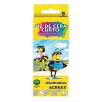 Giz de Cera Curto para colorir 15 Cores Acrilex