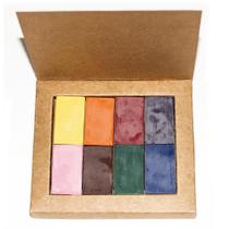 Giz De Cera De Abelha Apiscor Blocos Waldorf Caixa 8 Cores