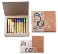 Giz de Cera de Abelha - Caixa com 8 cores (bastões), da Apiscor - Cód. GAB0008 Giz de Cera de Abelha - Caixa com 8 cores (bastões), da Apiscor - Cód. GAB0008