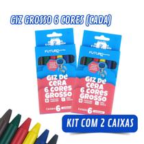 Giz de Cera Escolar Diversos Modelos 6 / 12 / 15 Cores Kit ou Unidade Futuro