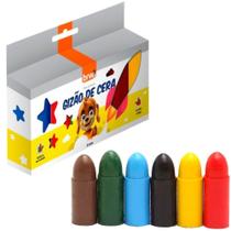 Giz de cera escolar Jumbo 6 cores grande colorido Brw Giz de cera escolar Jumbo 6 cores grande colorido Brw