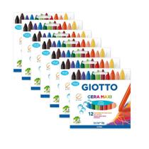 Giz de Cera Escolar Jumbo GIOTTO 12 cores - Kit 10 Caixas