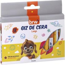 Giz de Cera Fino 12 Cores Básicas com Película Protetora Infantil