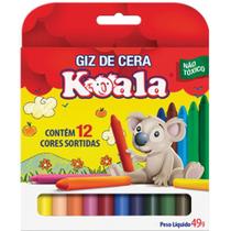 Giz de Cera Fino 12 Cores Koala Pacote com 12 Caixas
