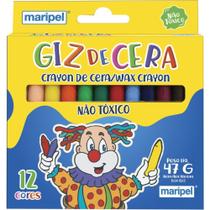 Giz de Cera Fino 12 Cores - Pacote com 12 Unidades