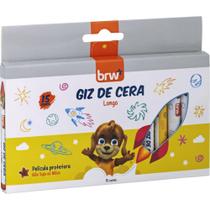 Giz de Cera Fino 15 Cores com Película Protetora Infantil