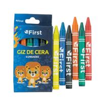 Giz de Cera Fino Longo 6 Cores 24g Uso Escolar Giz de Cera Fino Longo 6 Cores 24g Uso Escolar