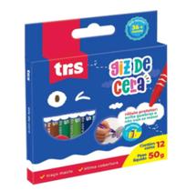 Giz de Cera Fino TRIS 12 Cores kit c/10