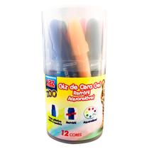Giz de Cera Gel 12 Cores Retrátil Aquarelável Kaz