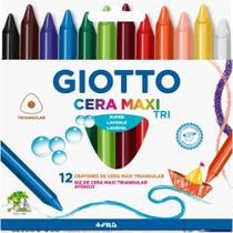 Giz de Cera Gizão Giotto Maxi 12 Cores Triangular - Pacote com 12