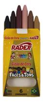 Giz de Cera Gizão Radex Faces e Tons 6 Unidades Cores de Pele Infantil