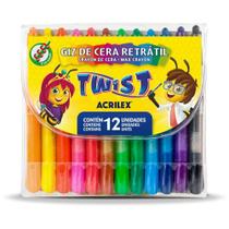 Giz de Cera Gizao TWIST Retratil 12 Cores