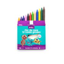 Giz de Cera Grosso 12 Cores - Cores Vivas e Resistência Antiquebra Giz de Cera Grosso 12 Cores - Cores Vivas e Resistência Antiquebra