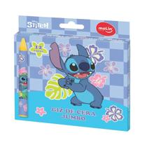 Giz de Cera Jumbo 12 Cores Stitch Disney Escolar - Molin