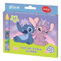 Giz De Cera Jumbo 12 Cores Stitch - Molin Giz Stitch Angel Giz Stitch Angel