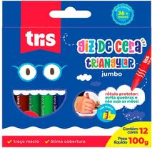 Giz de Cera Jumbo 12 Cores Tris Giz de Cera Jumbo 12 Cores Tris