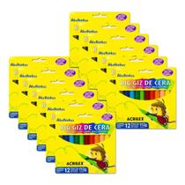Giz de cera jumbo Acrilex com 112g, kit com 12 caixas