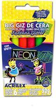 Giz De Cera Jumbo Big Giz Neon Gliter 52G 6Cores Giz De Cera Jumbo Big Giz Neon Gliter 52G 6Cores