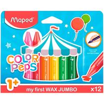 Giz de cera jumbo color peps - 12 cores maped 1 ano+