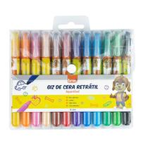 Giz De Cera Jumbo Retratil Aquarelavel 12 Cores