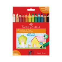 Giz de Cera Lapis Ecogiz 12 Cores + Apontador Faber Castell Giz de Cera Lapis Ecogiz 12 Cores + Apontador Faber Castell