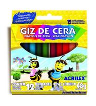 Giz de cera longo fino 12 cores 48g acrilex
