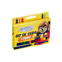 Giz De Cera Longo Multicolorido Infantil 12 Cores - BRW Giz De Cera Longo Multicolorido Infantil 12 Cores - BRW