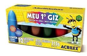 Giz De Cera Meu Primeiro Giz Com 12 Cores Diversas Giz De Cera Meu Primeiro Giz Com 12 Cores Diversas